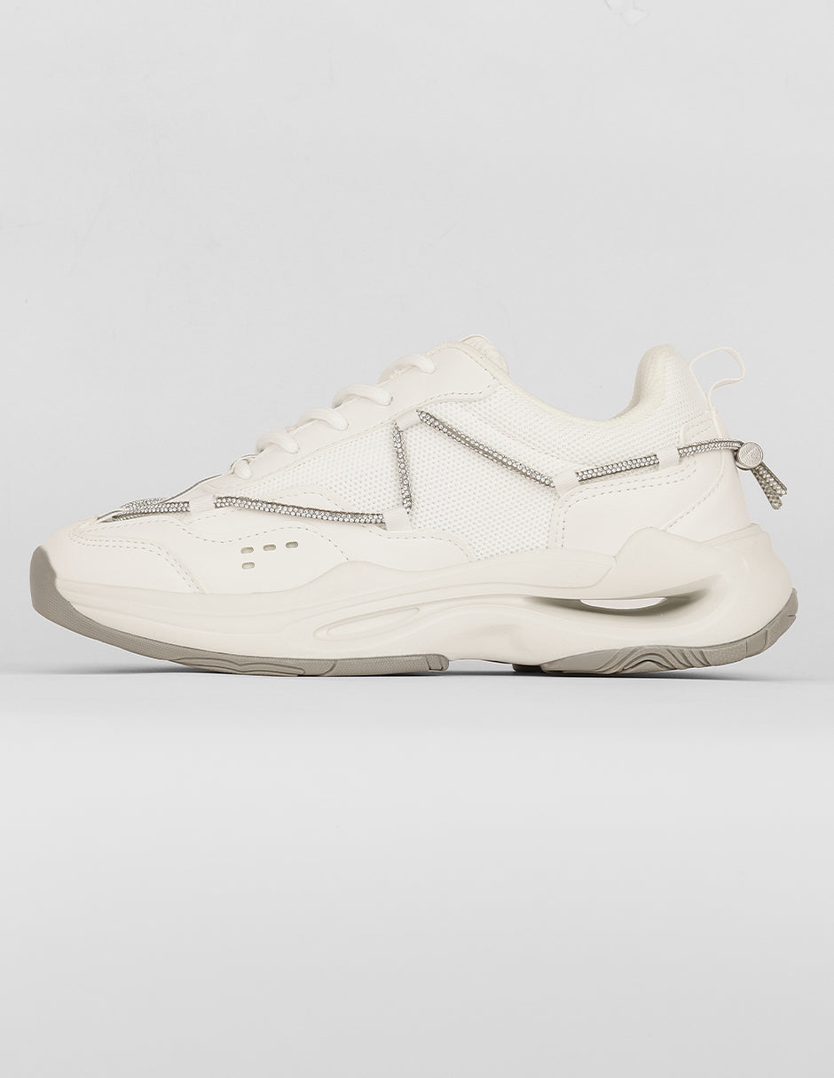 Tenis con cordones Exterior Textil Color Blanco Para Mujer De RBCOLLECTION