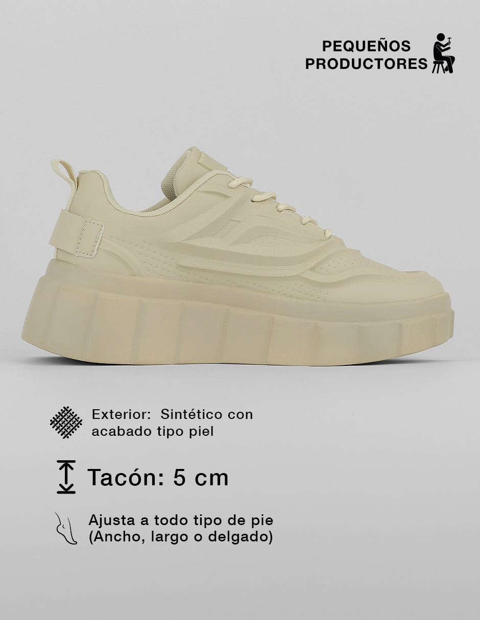 Tenis con cordones  Urban en Sintético – Beige