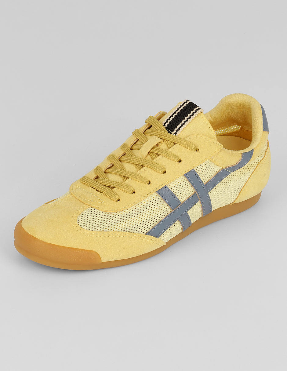 Tenis con cordones  Sam en Textil – Amarillo