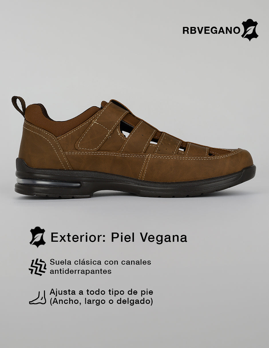 Sandalias casuales Trail en Piel vegana – Café