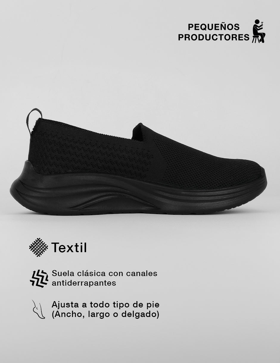 Zapatos de confort Comfy en Textil – Negro