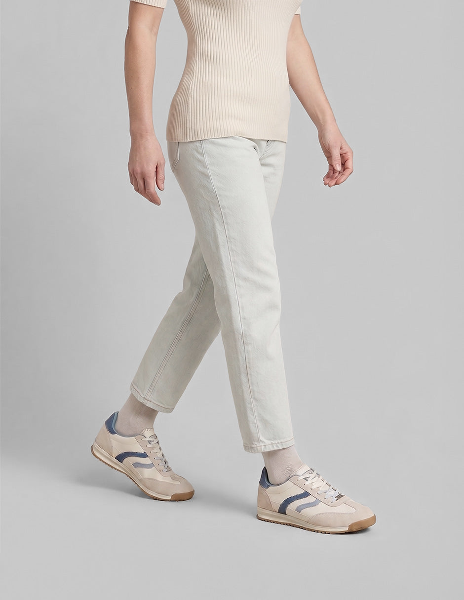 Tenis con cordones  Sam en Textil – Blanco