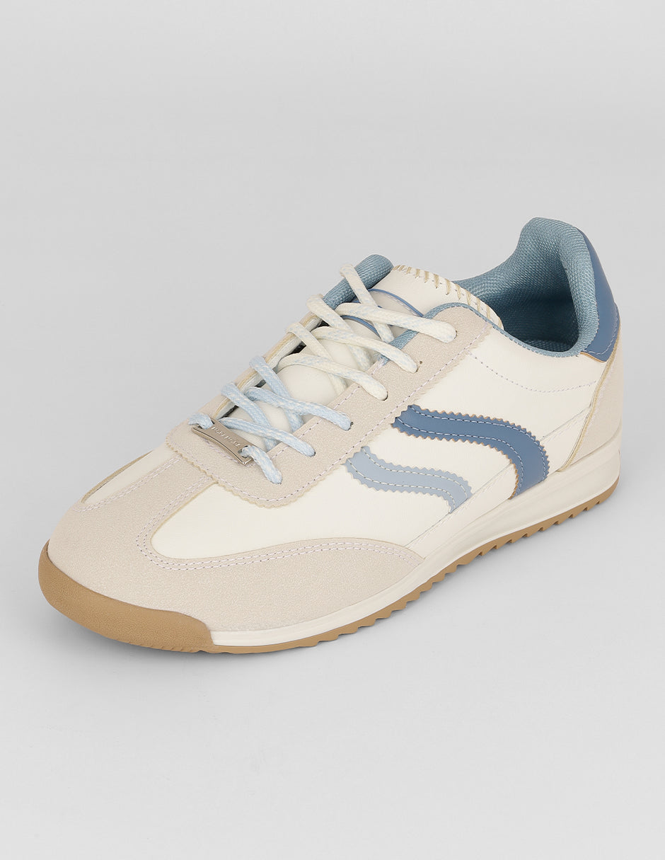Tenis con cordones  Sam en Textil – Blanco