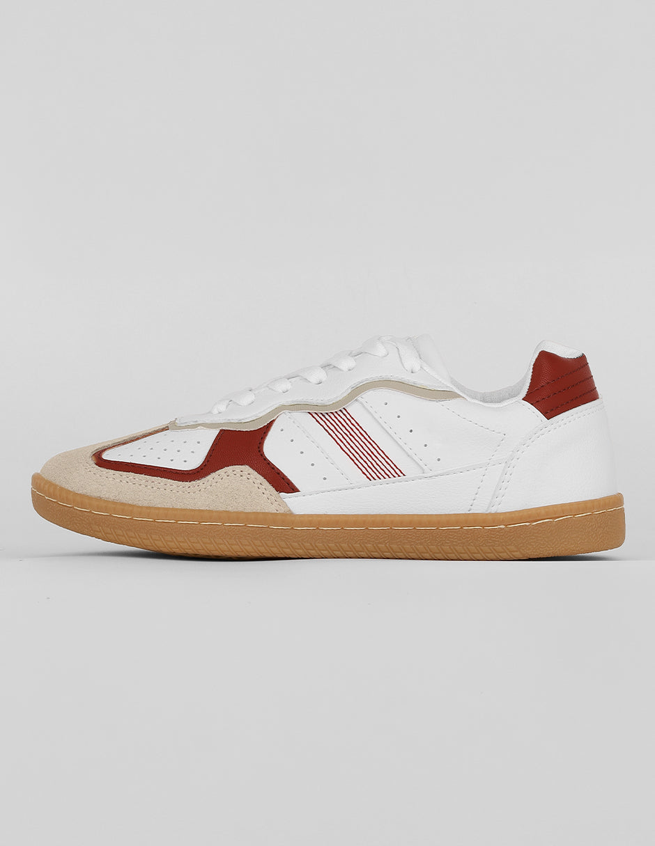 Tenis con cordones Exterior Piel Color Blanco Para Mujer De RBCOLLECTION