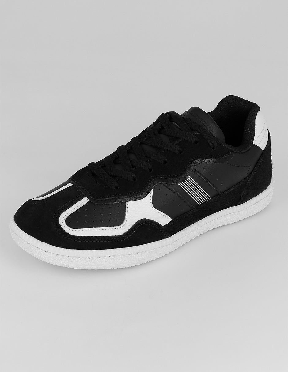 Tenis con cordones Hand Made en Piel – Negro