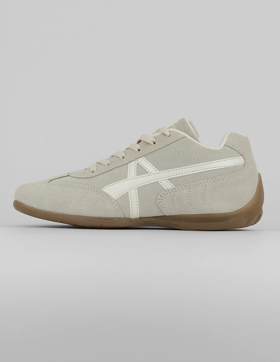 Tenis con cordones Exterior Piel Color Beige Para Mujer De RBCOLLECTION
