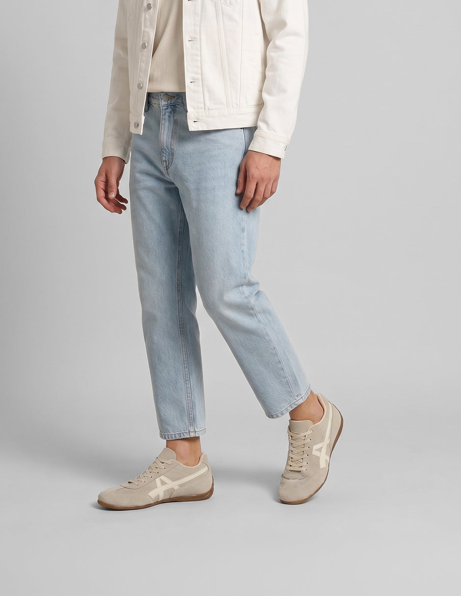 Tenis con cordones Sam en Piel – Beige