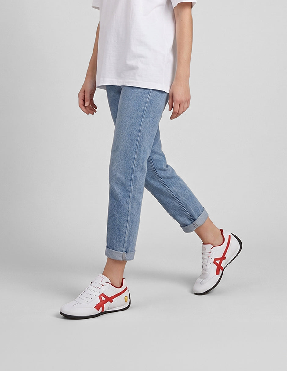 Tenis con cordones  Sam en Piel vegana – Blanco