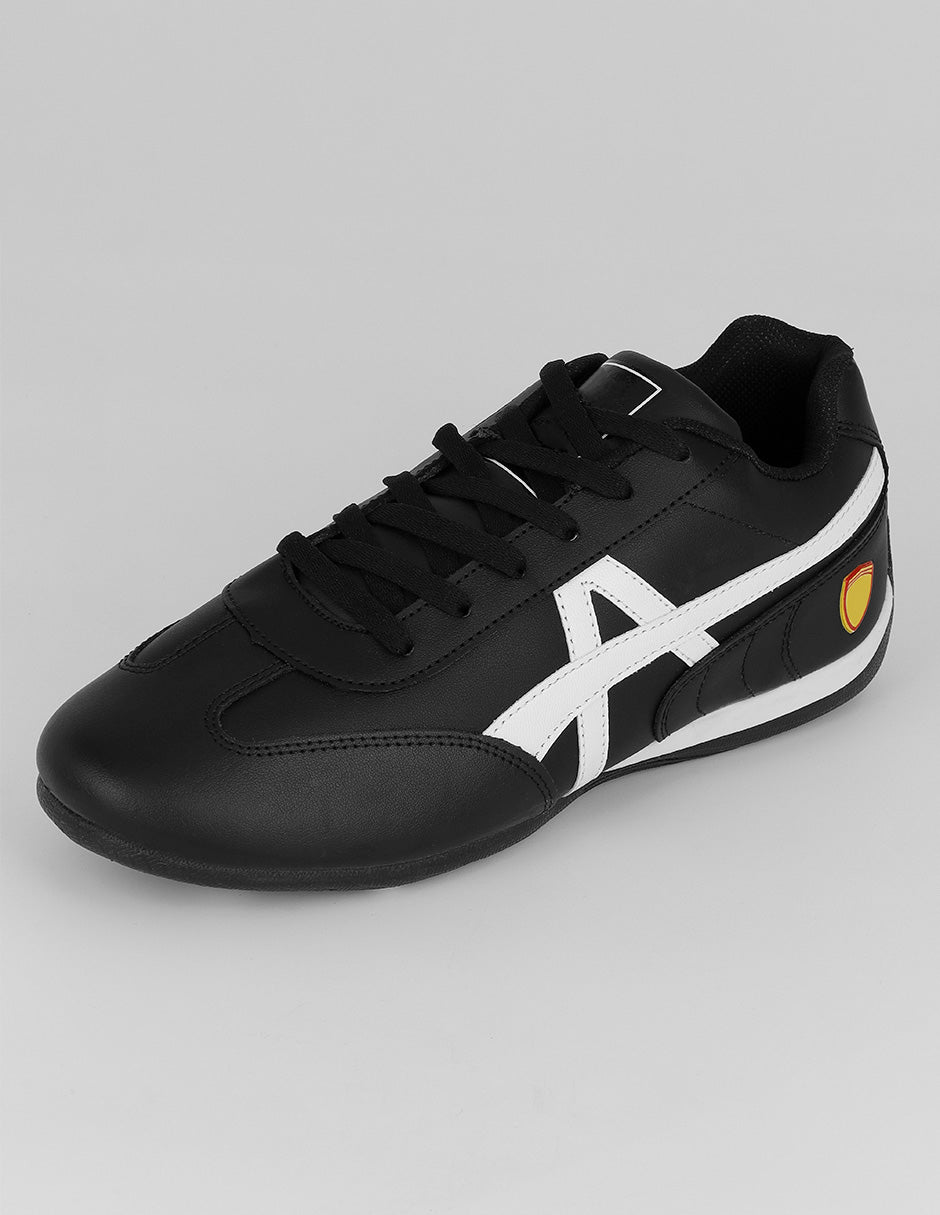 Tenis con cordones Sam en Piel vegana – Negro