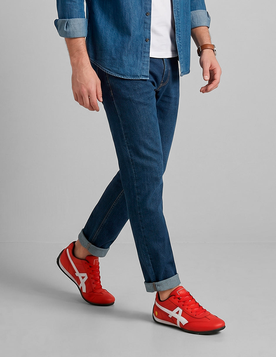 Tenis con cordones Sam en Piel vegana – Rojo