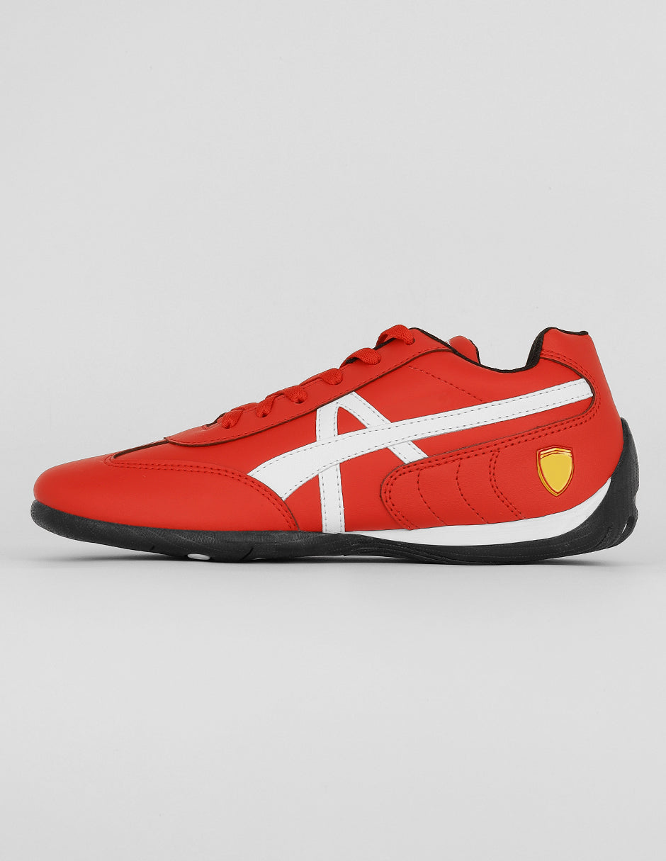 Tenis con cordones Exterior Piel vegana Color Rojo Para Mujer De RBCOLLECTION