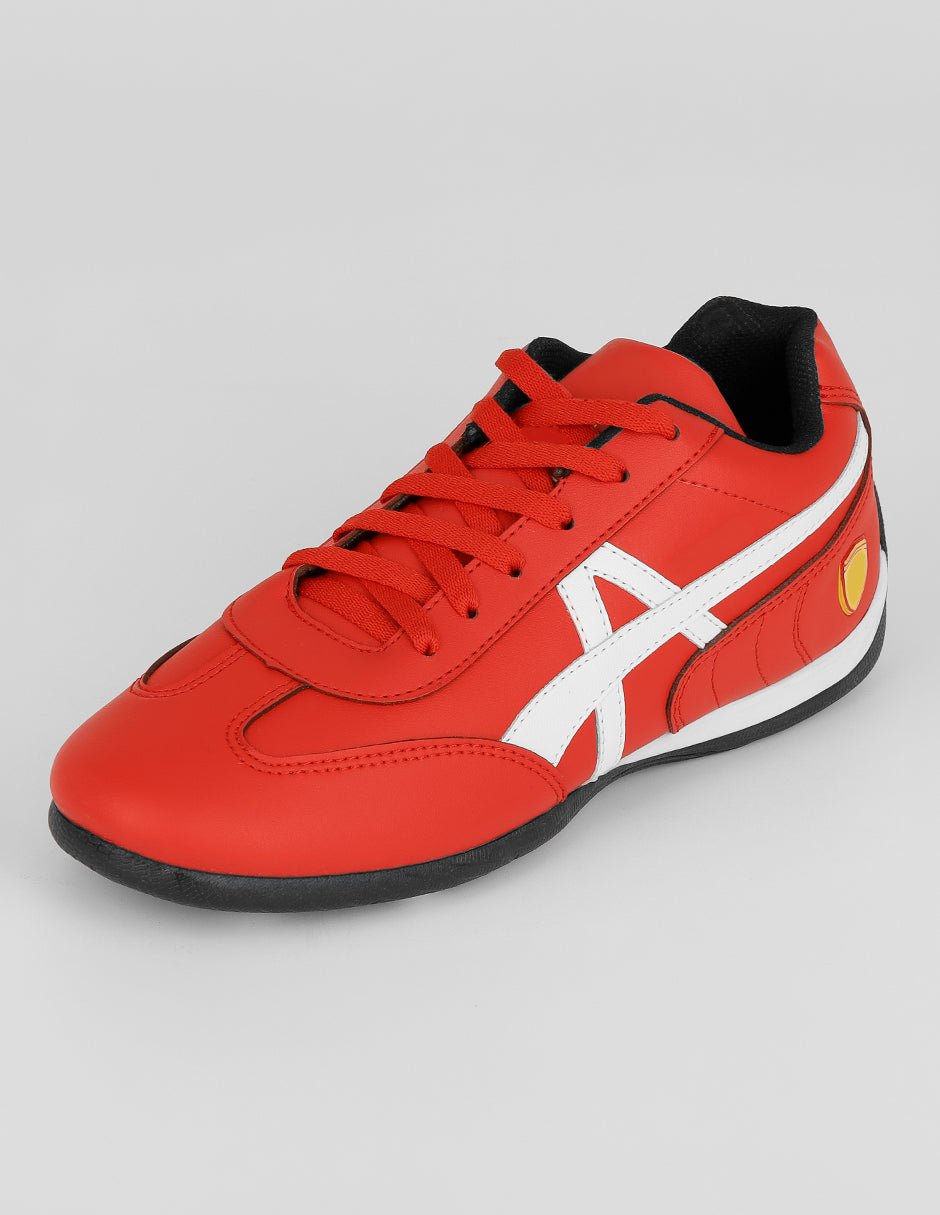 Tenis con cordones  Sam en Piel vegana – Rojo