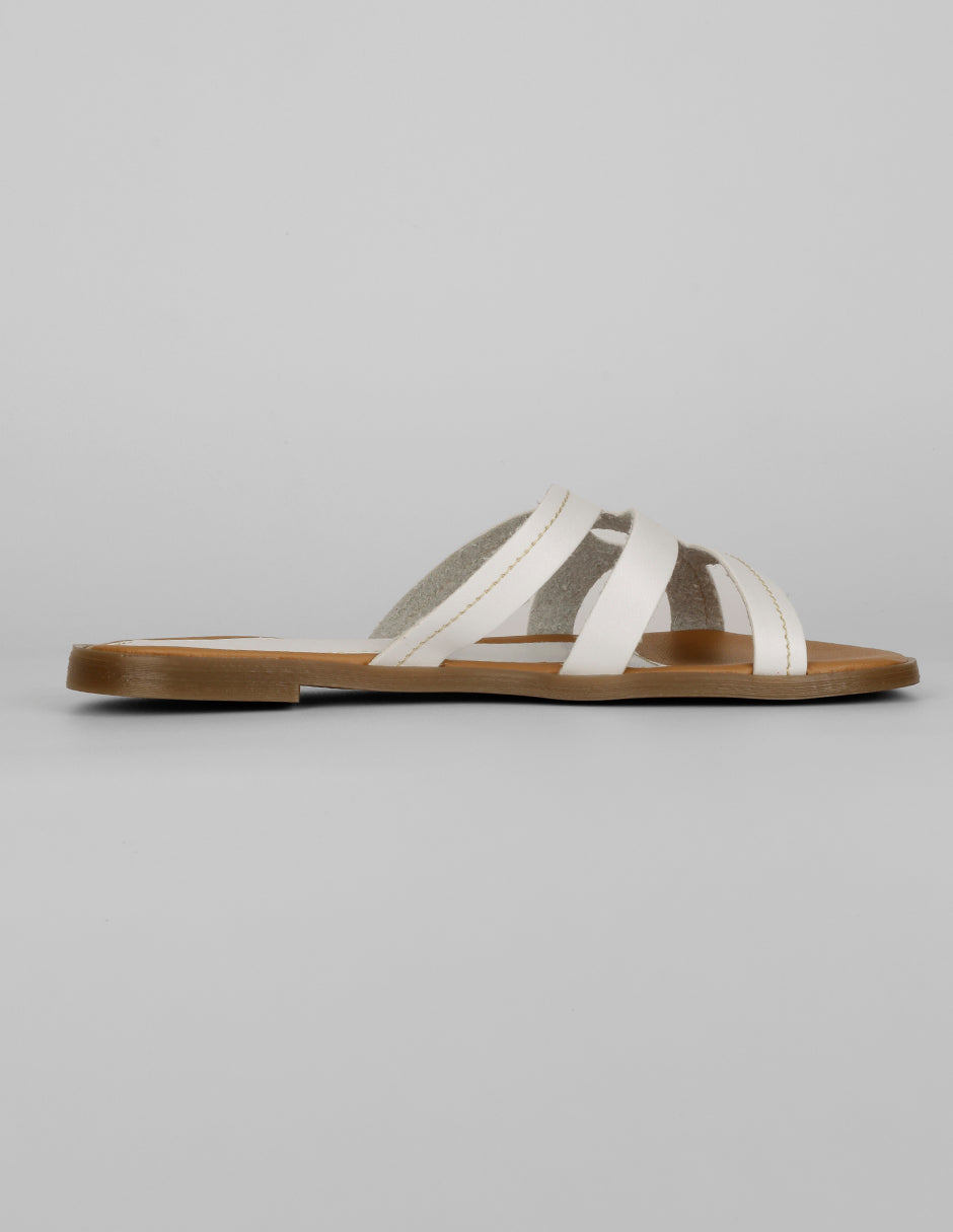 Sandalias de piso Soft en Piel vegana – Blanco