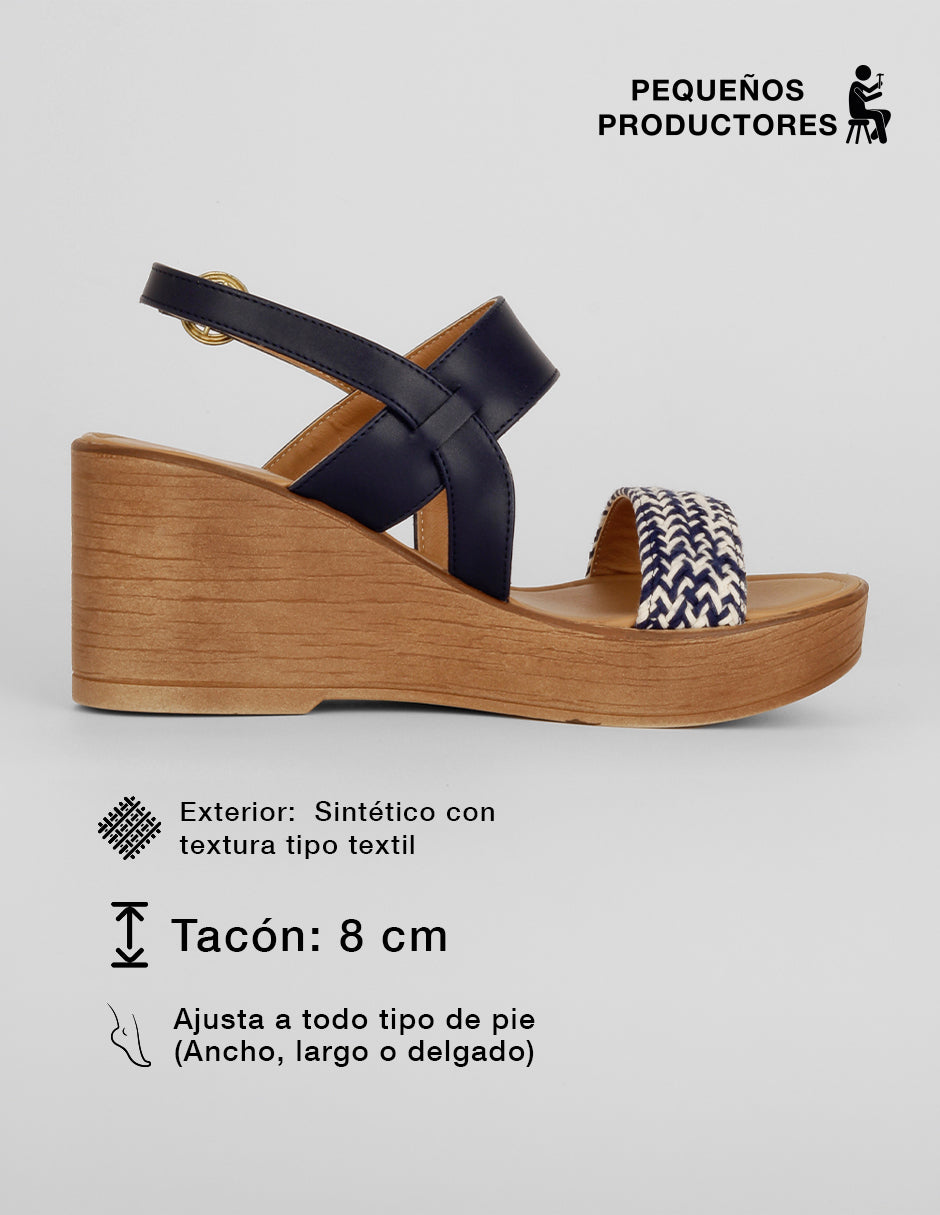 Sandalias con plataforma Naia en Sintético – Azul