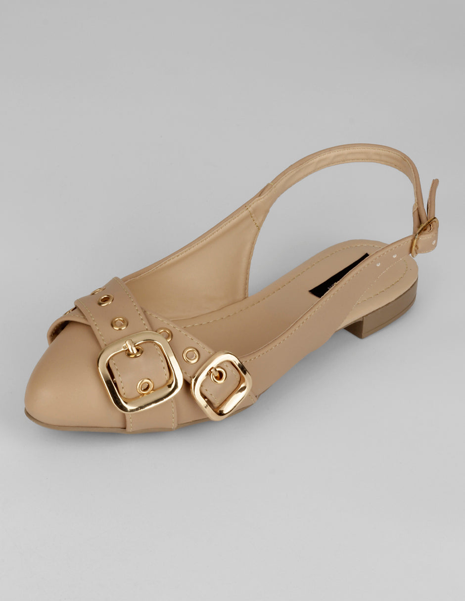 Flats puntales Onne en Piel vegana – Beige