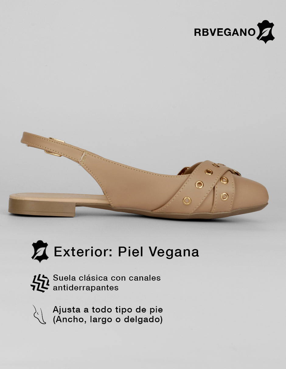 Flats puntales Onne en Piel vegana – Beige