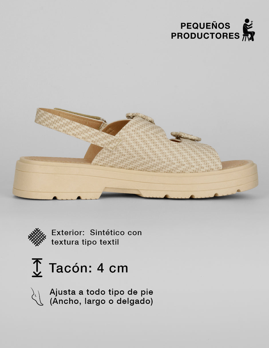 Sandalias con plataforma Yuri en Sintético – Beige