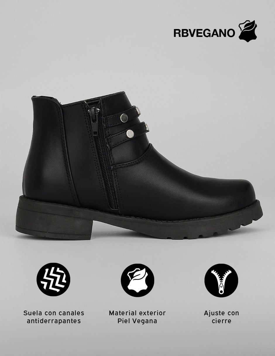 Botas casuales Bike en Piel vegana – Negro