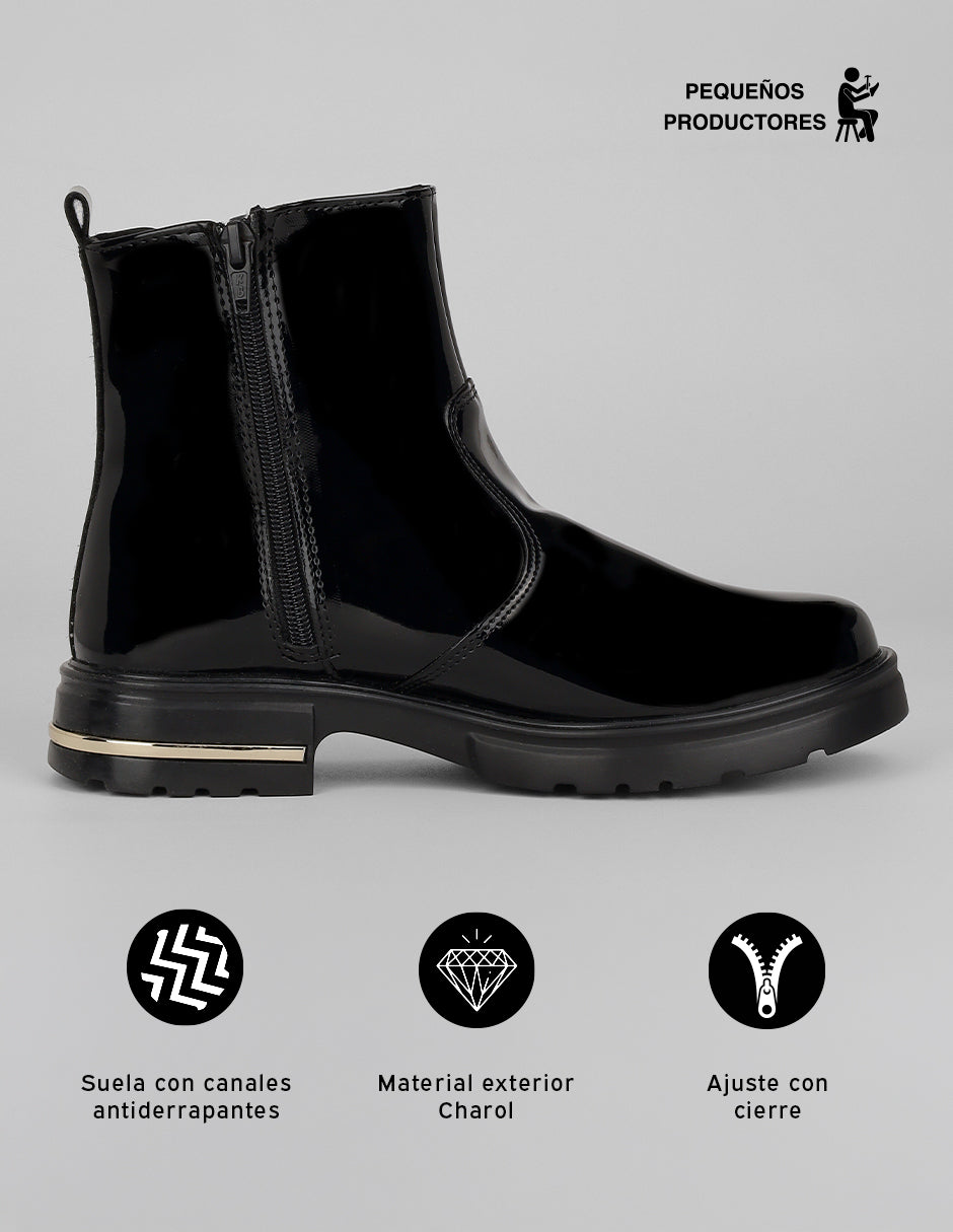 Botas casuales Doro en Charol – Negro