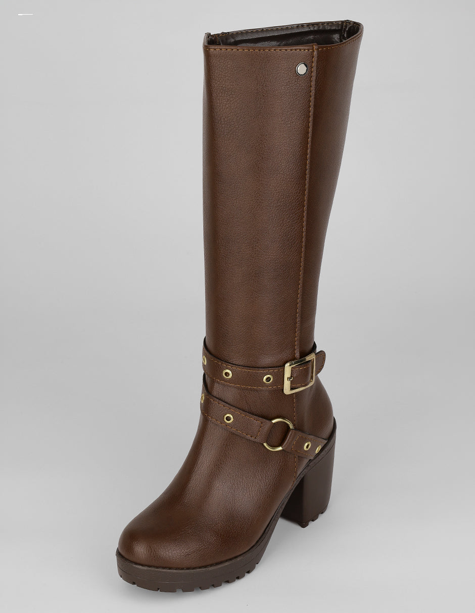 Botas altas Hella en Piel vegana – Café