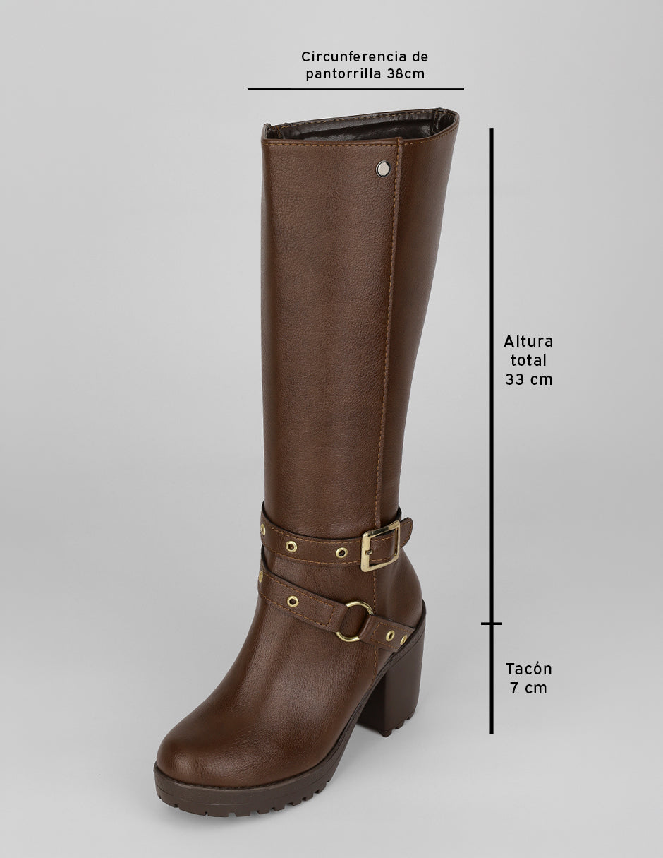 Botas altas Hella en Piel vegana – Café