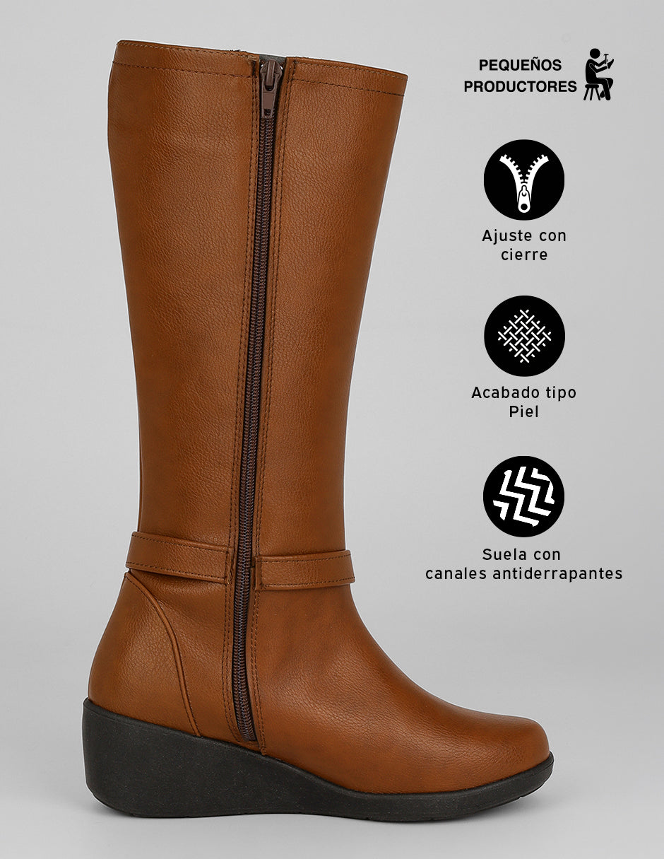 Botas altas Walk en Textil – Café