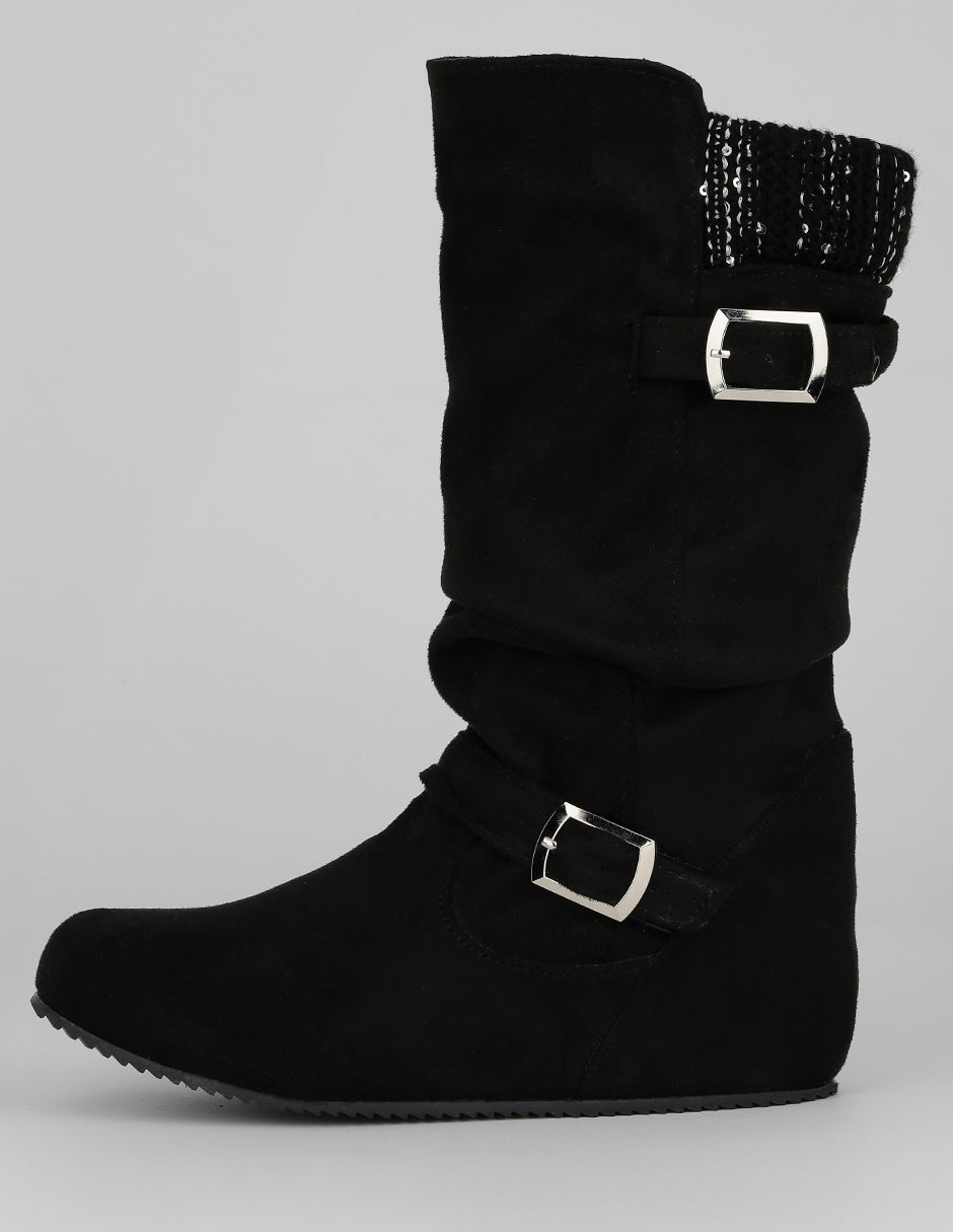 Botas altas Exterior Gamuza Color Negro Para Mujer De RBCOLLECTION