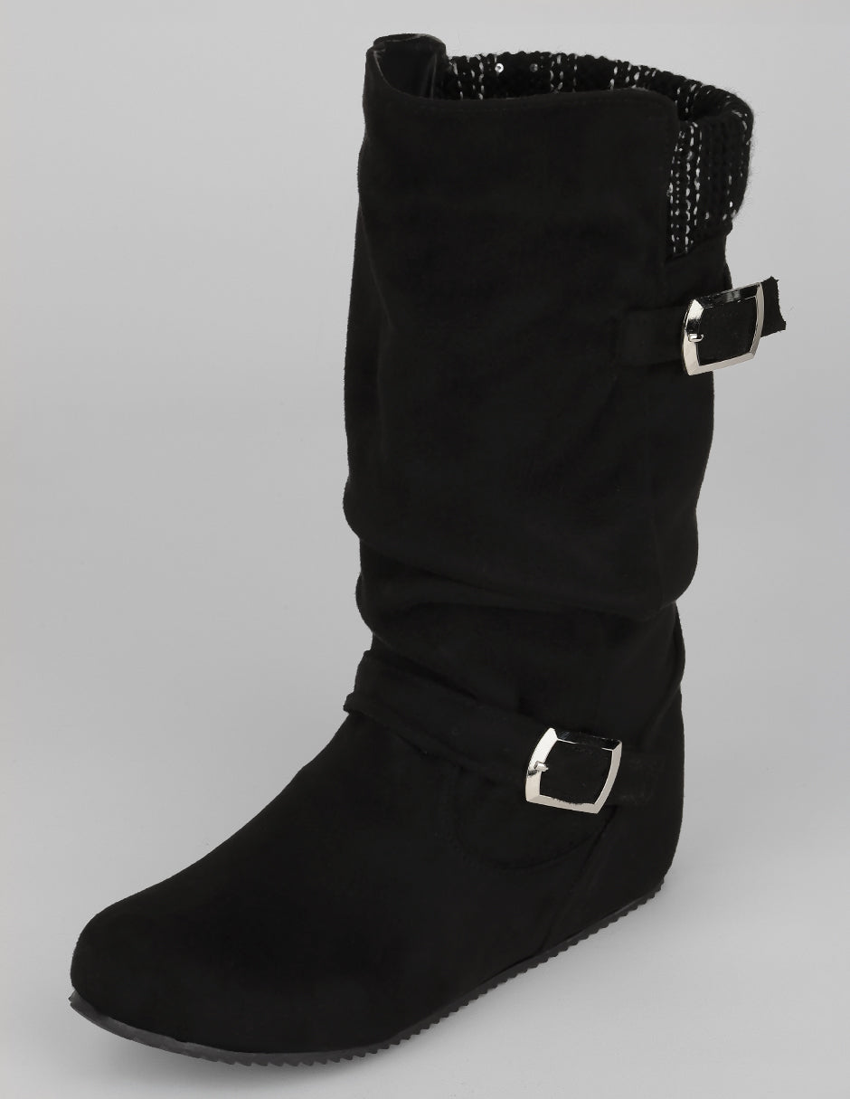 Botas altas Walk en Gamuza – Negro