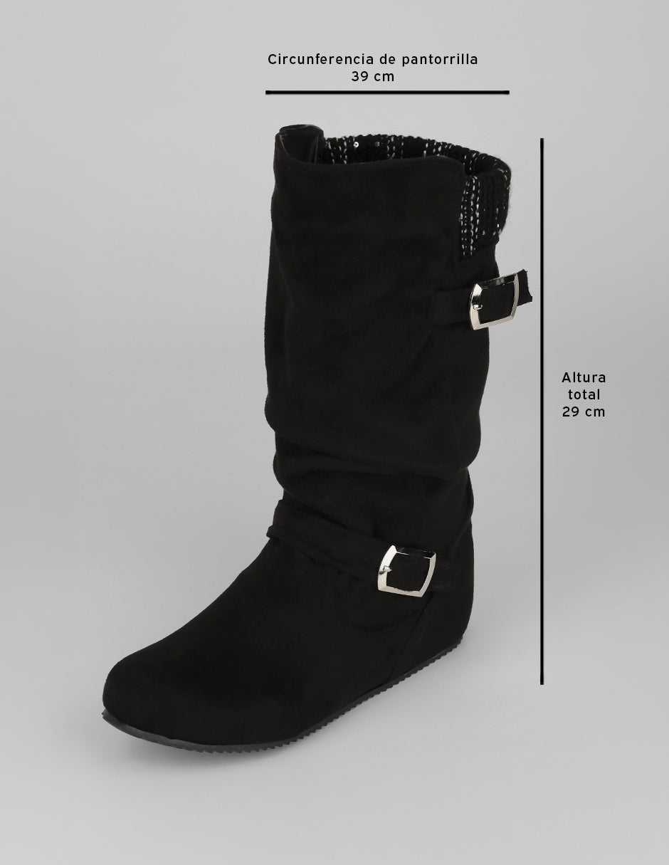 Botas altas Walk en Gamuza – Negro