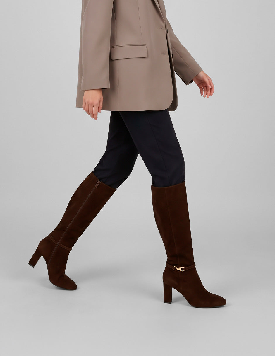 Botas altas Hella en Textil – Café