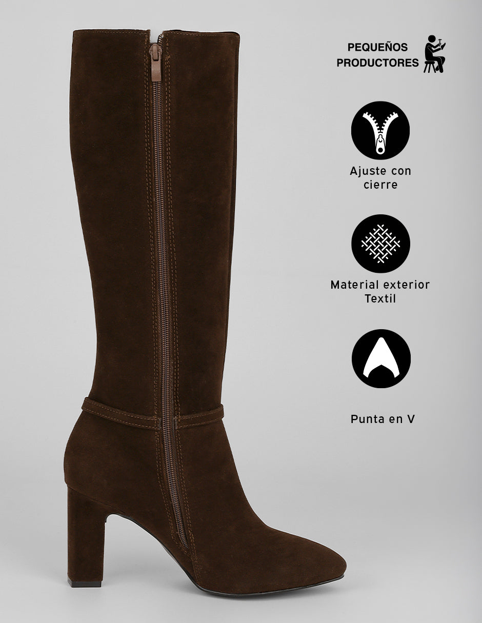 Botas altas Hella en Textil – Café