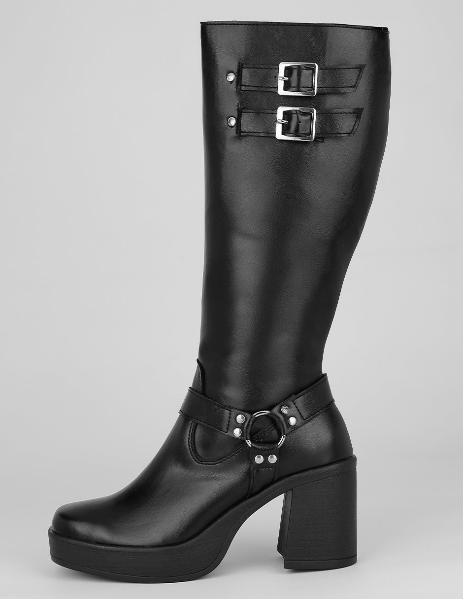 Botas altas Exterior Piel vegana Color Negro Para Mujer De RBCOLLECTION