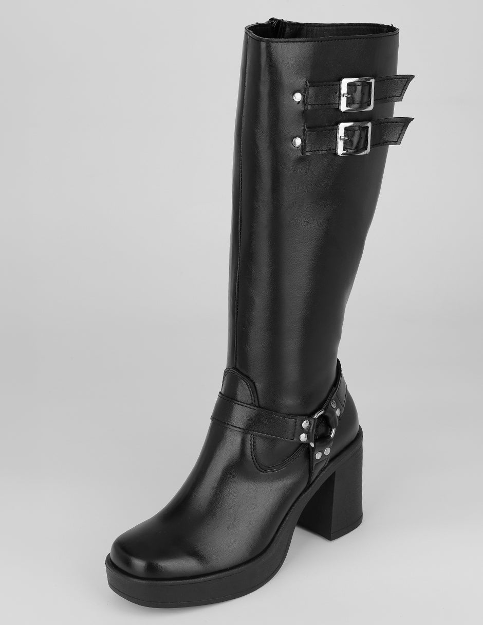 Botas altas Hella en Piel vegana – Negro