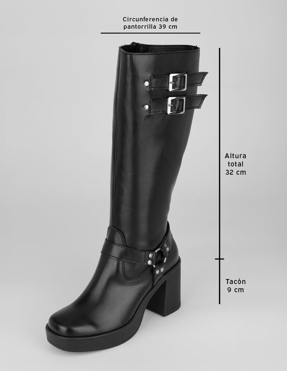 Botas altas Hella en Piel vegana – Negro