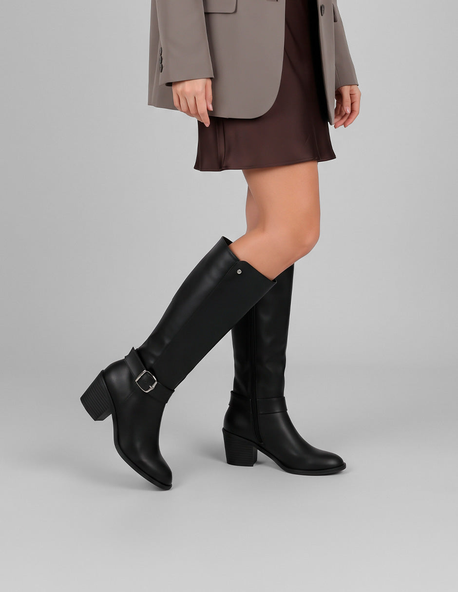 Botas altas Hella en Piel vegana – Negro