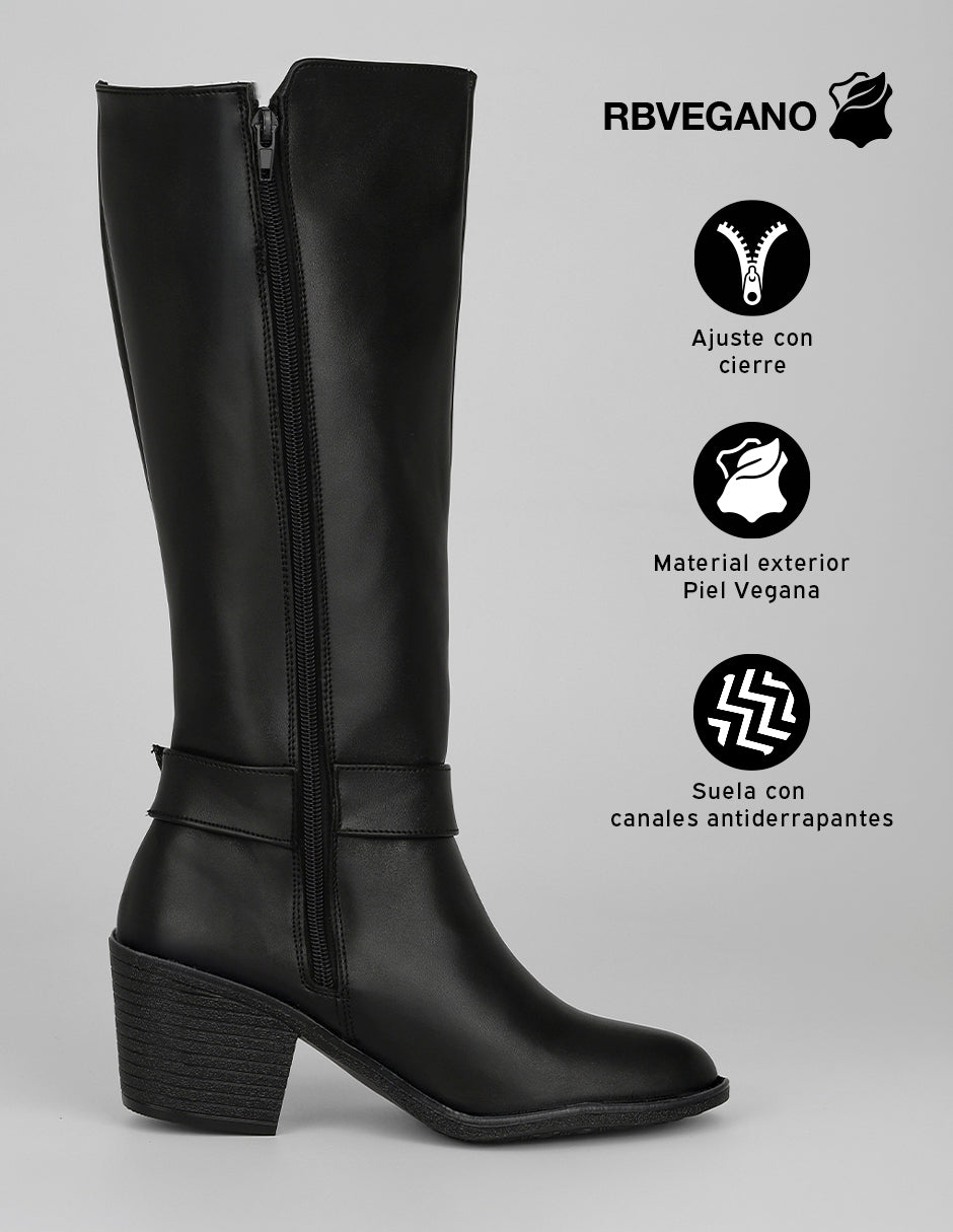 Botas altas Hella en Piel vegana – Negro