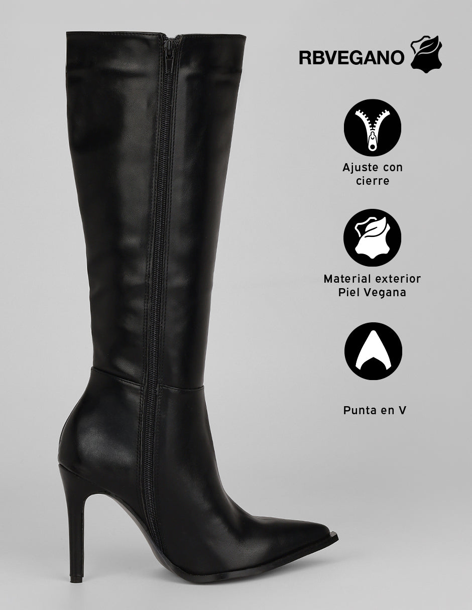 Botas altas Zhara en Piel vegana – Negro