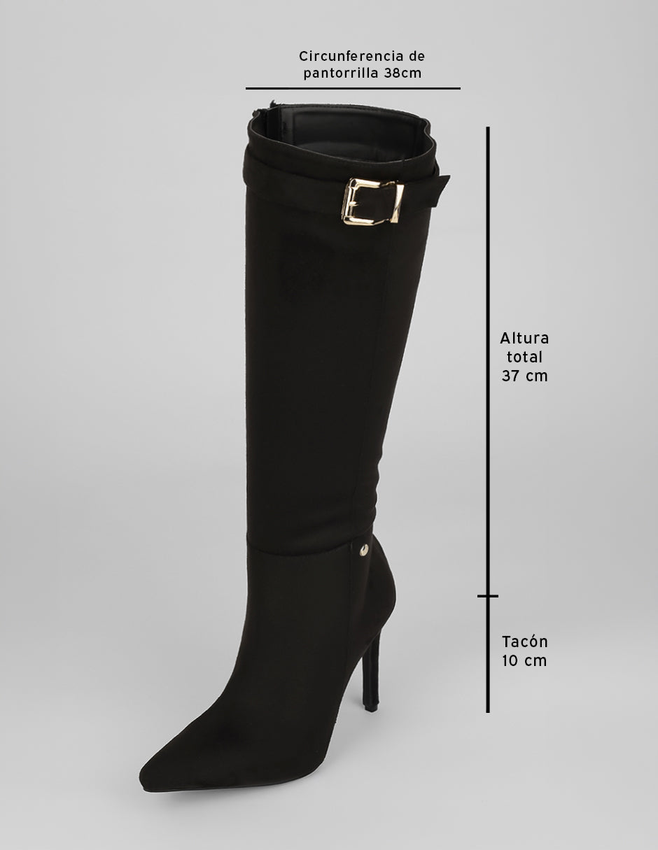 Botas altas Zhara en Gamuza – Negro