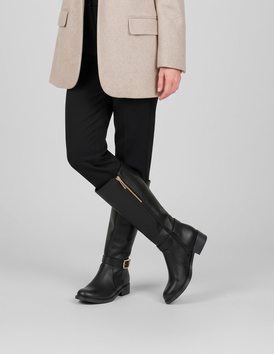 Botas altas Walk en Piel vegana – Negro