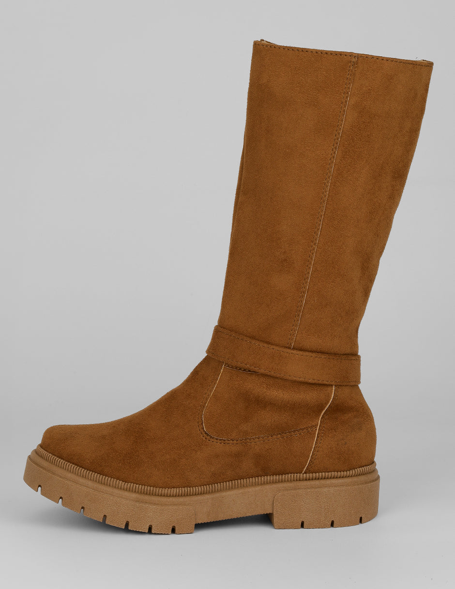 Botas altas Exterior Gamuza Color Camel Para Mujer De RBCOLLECTION