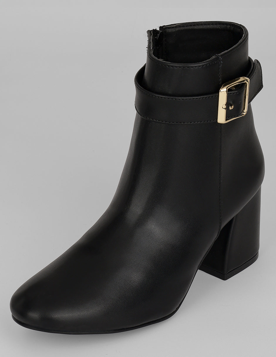 Botín con tacón Aurora en Piel vegana – Negro