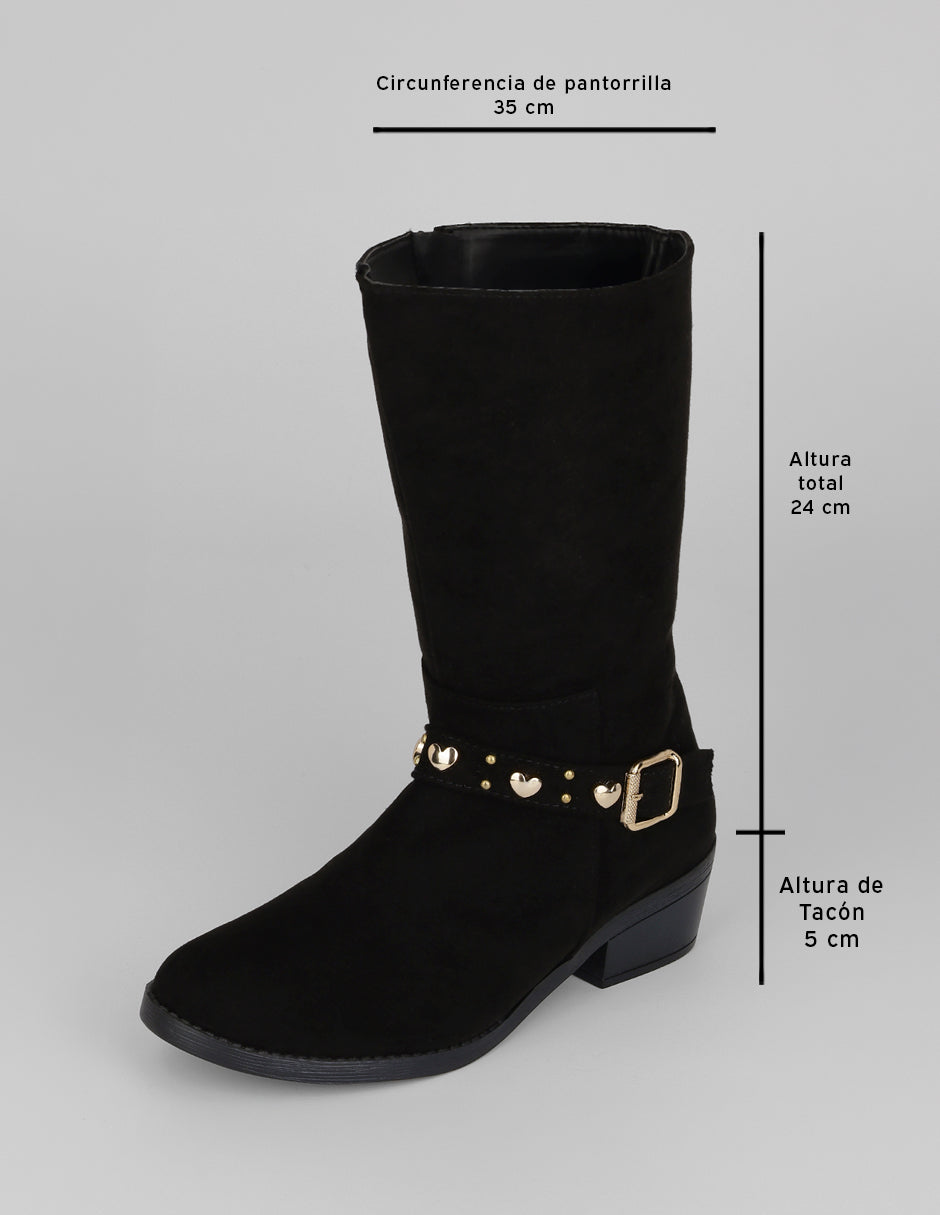Botas altas Walk en Gamuza – Negro