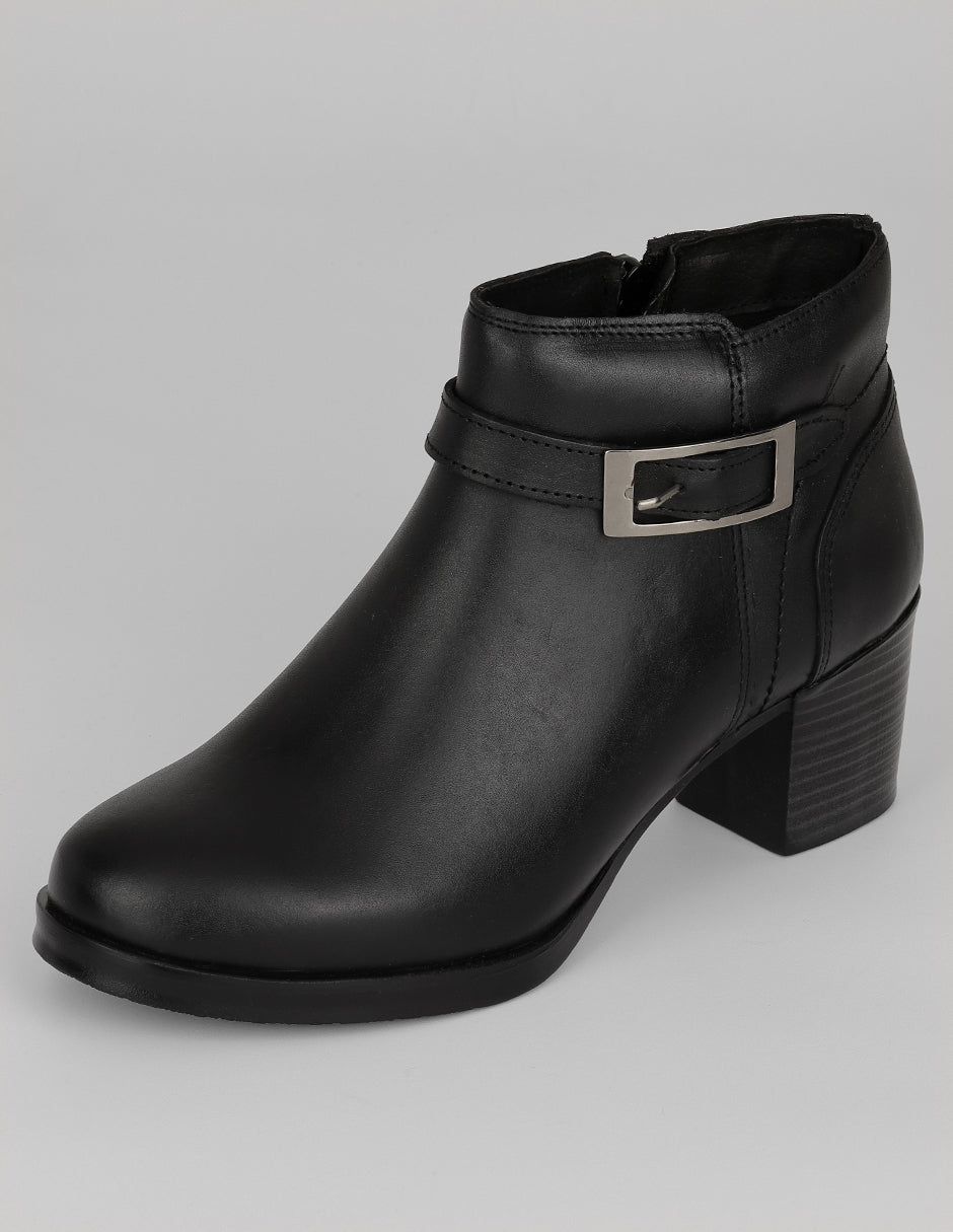 Botín con tacón Hand made en Piel – Negro
