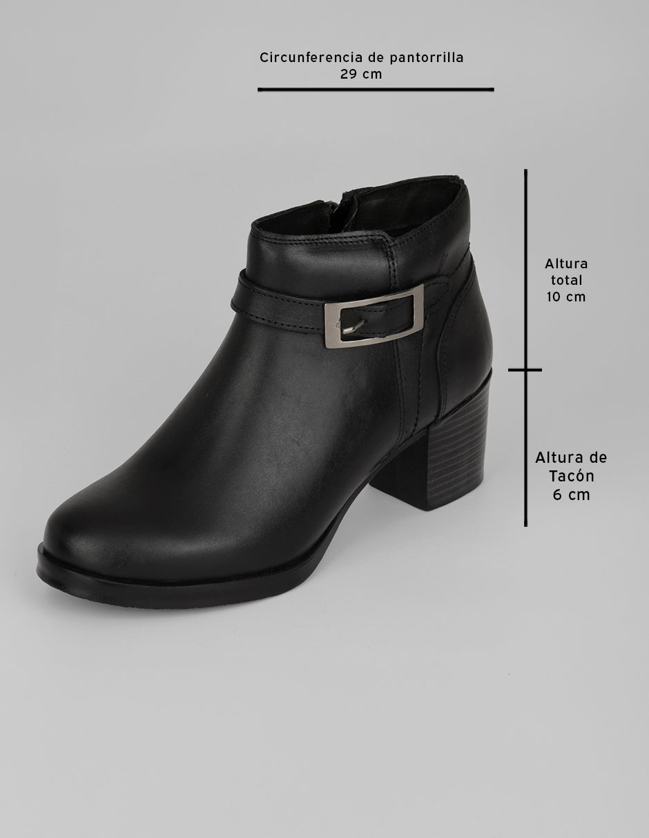 Botín con tacón Hand made en Piel – Negro