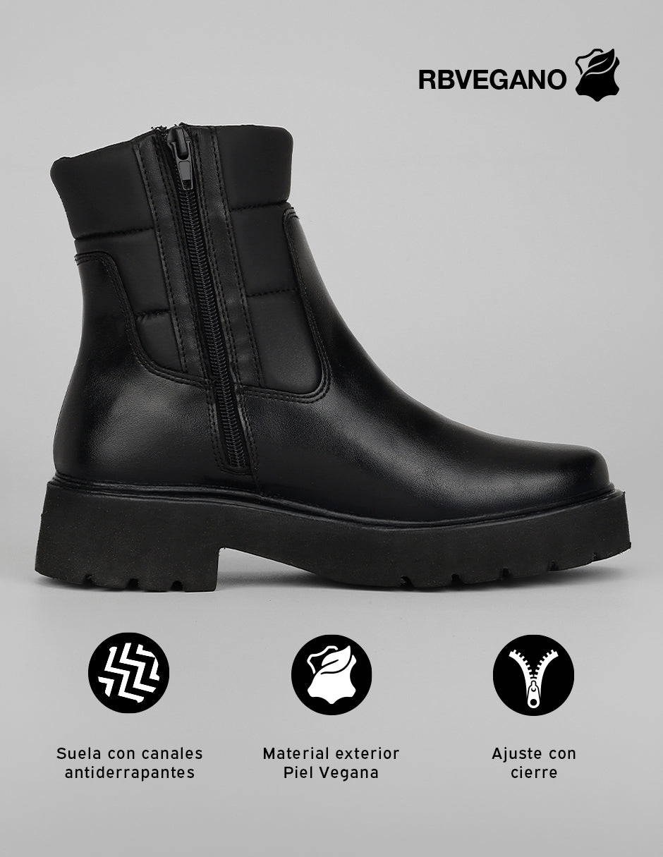 Botas casuales Bike en Piel vegana – Negro