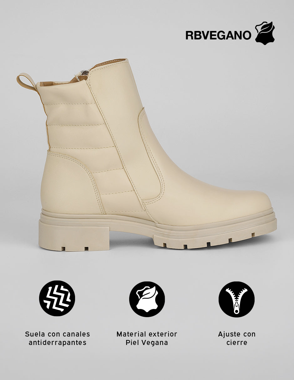Botas casuales Bosqui en Piel vegana – Beige