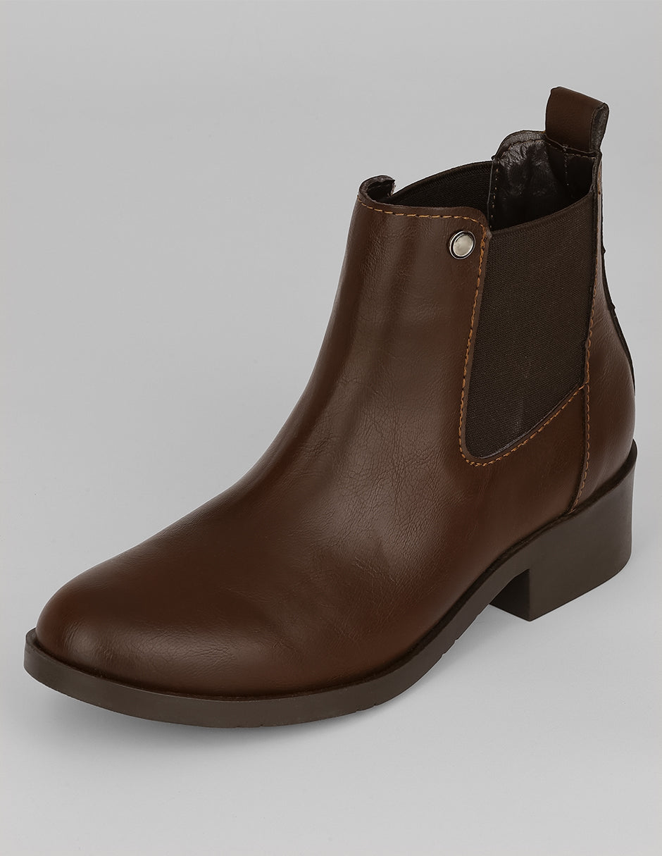 Botas casuales Bike en Piel vegana – Café