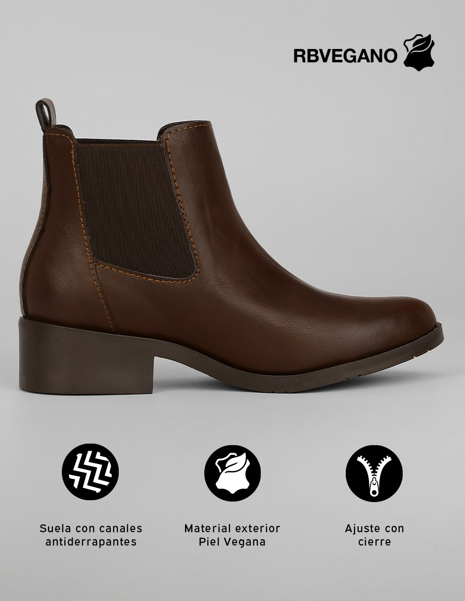 Botas casuales Bike en Piel vegana – Café