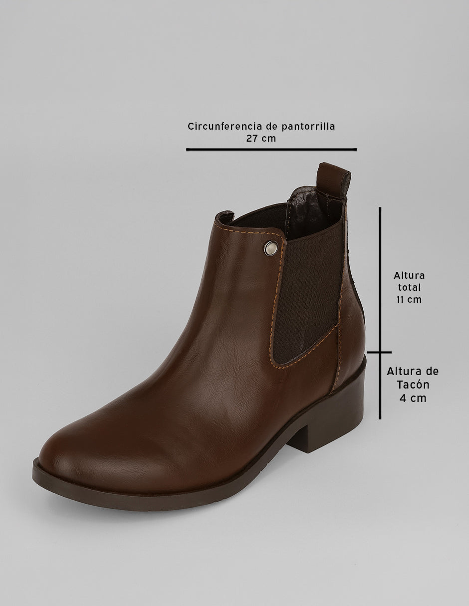 Botas casuales Bike en Piel vegana – Café