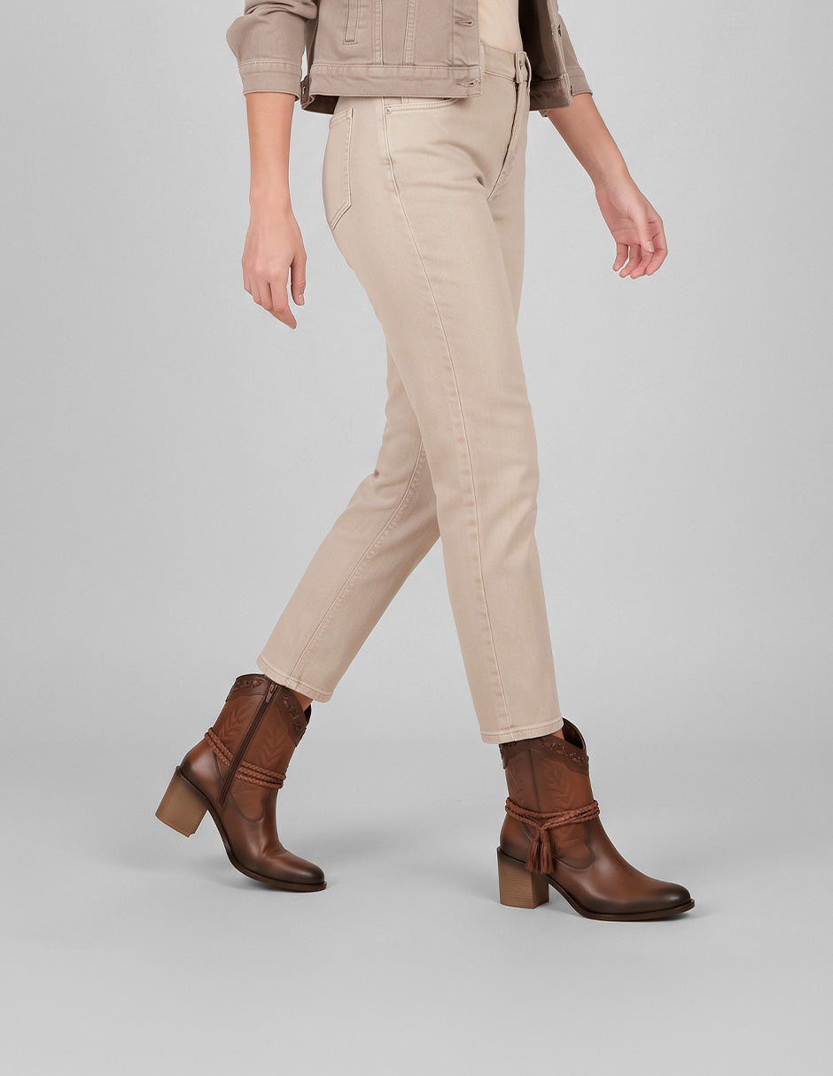 Botas tipo western West en Piel vegana – Café